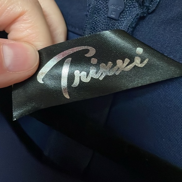 Trixxi size 11 Navy Blue High-neck Bodycon Super Stretchy Form Fitted Mini Dress - Picture 2 of 9